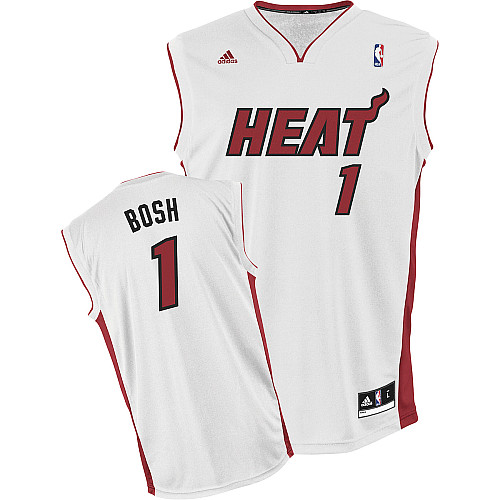  NBA Miami Heat 1 Chris Bosh New Revolution 30 Swingman Home White Jersey